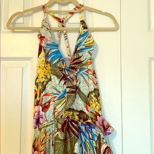 Strappy Racerback Maxi in Tropical Island Print